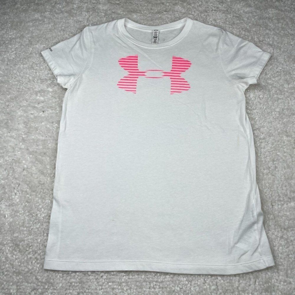 Under Armour Loose Fit Short Sleeve T-Shirt Pink Logo